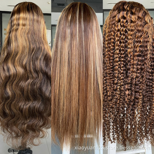 Black Friday on Sale10a Brown Highlight Hair Wigs Brazilian Virgin Lace Front Wig Natural Pre-plucked Hairline Lace Frontal Wigs